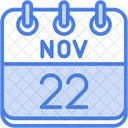 November Calendar Days Time And Date Icon