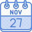 November Calendar Days Time And Date Icon