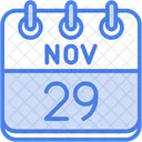 November Calendar Days Time And Date Icon