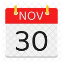 November Calendar Date Icon