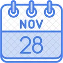 November Calendar Days Time And Date Icon