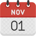 November Calendar Days Time And Date Icon