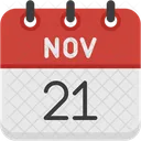 November Calendar Days Time And Date Icon