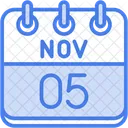 November Calendar Days Time And Date Icon