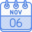 November Calendar Days Time And Date Icon