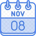 November Calendar Days Time And Date Icon