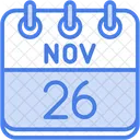 November Calendar Days Time And Date Icon