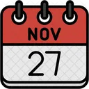 November Calendar Days Time And Date Icon