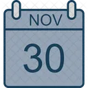 Novembro Calendario Data Ícone