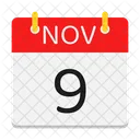 Novembro Calendario Data Ícone