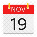 Novembro Calendario Data Ícone