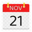 Novembro Calendario Data Ícone