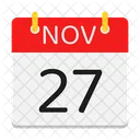 Novembro Calendario Data Ícone