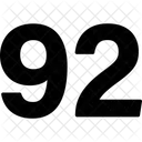 Noventa Y Dos Numeros Numerico Icono