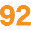 Noventa Y Dos Numeros Numerico Icono