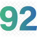 Noventa Y Dos Numeros Numerico Icono