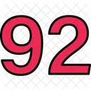 Noventa Y Dos Numeros Numerico Icono