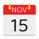 Noviembre Calendario Fecha Icono