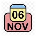 Noviembre Calendario Fecha Icono