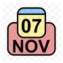 Noviembre Calendario Fecha Icono