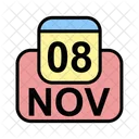 Noviembre Calendario Fecha Icono