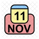 Noviembre Calendario Fecha Icono