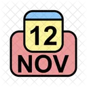 Noviembre Calendario Fecha Icono