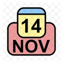 Noviembre Calendario Fecha Icono