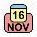 Noviembre Calendario Fecha Icono