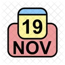 Noviembre Calendario Fecha Icono