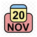 Noviembre Calendario Fecha Icono