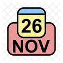 Noviembre Calendario Fecha Icono