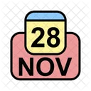 Noviembre Calendario Fecha Icono