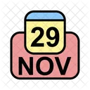 Noviembre Calendario Fecha Icono