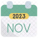 Noviembre De 2023 Calendario Icono