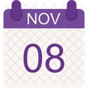 Noviembre Calendario Fecha Icono