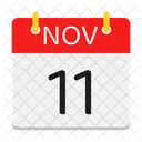 Noviembre Calendario Fecha Icono