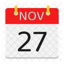 Noviembre Calendario Fecha Icono