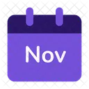 Noviembre Calendario Fecha Icono