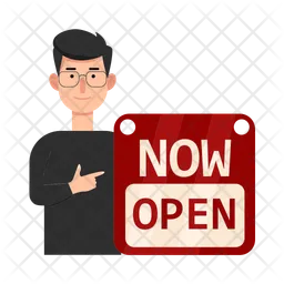 Now open sign  Icon