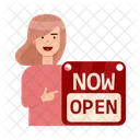 Now open sign  Icon