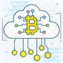 Nube de bitcoins  Icono