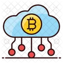 Nube Bitcoin Tecnologia De Nube Red Bitcoin Icono