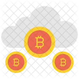 Nube de bitcoins  Icono