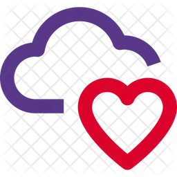 Corazón de nube  Icono