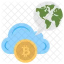 Nube de bitcoins  Icono