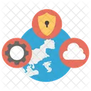 Nube de seguridad global  Icono