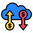 Moneda Nube Transferencia Icono