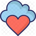 Computacion En La Nube Corazon Amor En Linea Icono