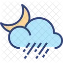 Nube Lluvia Luna Icono